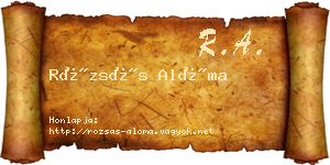 Rózsás Alóma névjegykártya